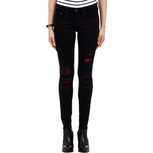 Rag & Bone Slaone skinny jean w/ plaid sz 24